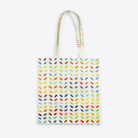 日本製 フラットサブバッグ トートバッグ エコバッグ a4 布 綿100% tote bag 虹で編む｜アーティスト　高橋梓｜オックスコットン 綿 コットン FAVORRIC フェイバリック 折りたたみ ポケット付き おしゃれ 肩掛け A4トート