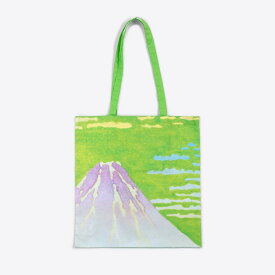 日本製 フラットサブバッグ トートバッグ エコバッグ a4 布 綿100% tote bag pop hokusai “Mt.Fuji spring 202001”｜アーティスト EnoR｜KUMIKO TAMURA｜オックスコットン 綿 コットン FAVORRIC フェイバリック 折りたたみ