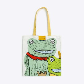 日本製 フラットサブバッグ トートバッグ エコバッグ a4 布 綿100% tote bag トートバッグ | かえる｜アーティスト　北嶋勇佑｜オックスコットン 綿 コットン FAVORRIC フェイバリック 折りたたみ ポケット付き おしゃれ 肩掛け A4トート