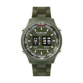 フューチャーファンク 腕時計 メンズ FUTURE FUNK FF105-OL ローラー式 腕時計 ローラー デジタル 腕時計 ユニセックス スポーティ レトロ クォーツ ウレタン 46cm ファッションウォッチ ラウンド アウトドア キャンプ カジュアル ペア ギフト 男性