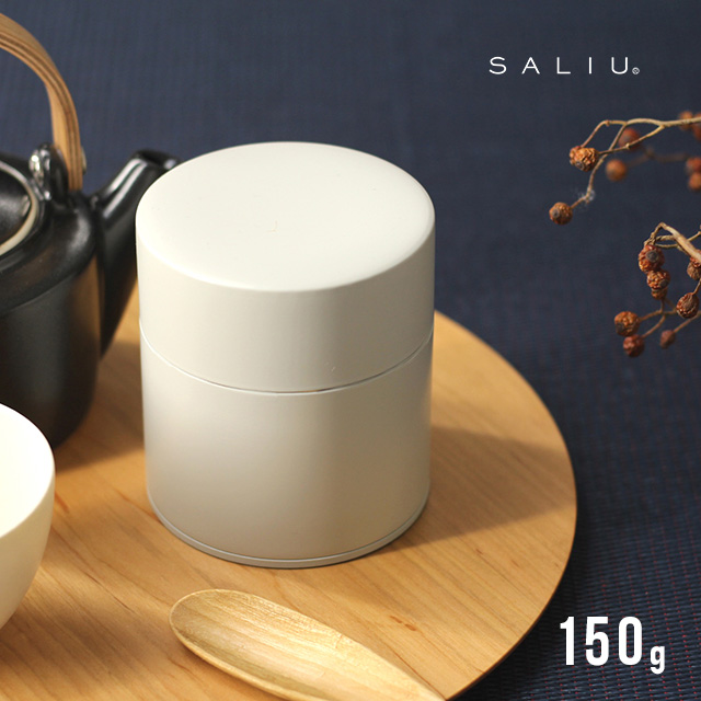 SALIU 茶缶 150g 30652(茶筒 おしゃれ 日本製 茶 茶葉 缶 保存容器 茶葉 かわいい キャニスター LOLO ロロ 密閉 江東堂 高橋製作所 収納 北欧 白 コーヒー缶)