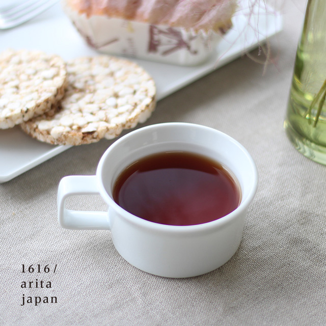 1616 arita japan TY Tea Cup Handle White(有田焼 ティーカップ おしゃれ 北欧 ブランド コーヒーカップ 女性 男性 日本製 カフェ風 レンジ対応 食洗機 来客用 おすすめ 小さい 紅茶 白磁 白 ホワイト TYティーカップ)