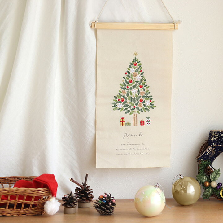 楽天市場】クリスマス刺繍タペストリー M(クリスマス タペストリー 