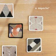 a.depeche mon chemin アデペシュ モンシュマン コースター(コースター おしゃれ 布 北欧 オシャレ 綿100…