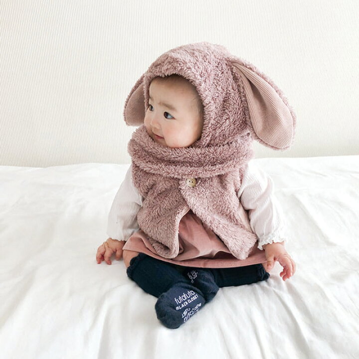楽天市場 Mocmof ぬいぐるみネックウォーマー リバーシブルベストセット ベビー服 アウター 秋 秋冬 男の子 女の子 赤ちゃん 服 出産祝い 冬 80サイズ 80 ベビー ベスト ベビーベスト おしゃれ おすすめ くま耳帽子 クマ耳 うさ耳 ベビー帽子 ブランド ボア