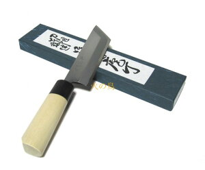 【送料無料】源明利作 東型ウナギ裂き包丁 白二鋼 135mm (片刃) 水牛桂木柄  625956 202012