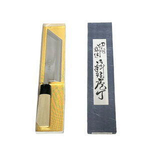 【送料無料】源明利作 東型ウナギ裂き包丁 白二鋼 165mm (片刃) 水牛桂木柄  625958 202307