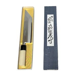 【送料無料】源明利作 東型ウナギ裂き包丁 210mm (片刃) 水牛桂木柄  625964 202407