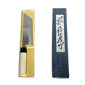 【送料無料】源明利作 東型ウナギ裂き包丁 白二鋼 180mm (片刃) 黒PC桂木柄  625978 202409