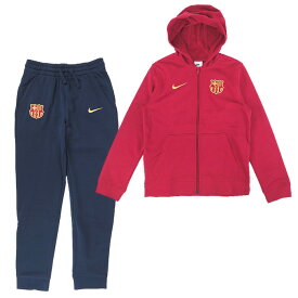 FCバルセロナ 23-24 クラブフルジップフーディー&ジョガーパンツ 上下セット ジュニア (レッド×ネイビー)【NIKE/ナイキ】【サッカー ウェア パーカー パンツ キッズ 子供】(FJ5608-620&FJ5606-451)【スポーツ ホビー】【店頭受取対応商品】