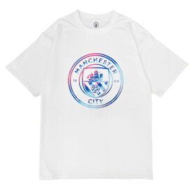 マンチェスターシティ オフィシャル カラーエンブレム Tシャツ 半袖(ホワイト)【サッカー サポーター グッズ Tシャツ】(MC-1003WHITE)【スポーツ ホビー】【店頭受取対応商品】