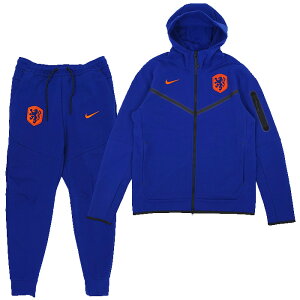 オランダ代表 2024 テックフリース フルジップ フーディー&ジョガーパンツ 上下セット (ブルー×オレンジ)【NIKE/ナイキ】【サッカー TECH PACK パーカー】(FJ8158-455&FJ8288-455)【店頭受取対応商品