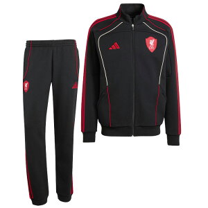 リバプール 25-26 URBAN PURIST トラックトップ&パンツ 上下セット(ブラック×レッド)【adidas/アディダス】【サッカー ウエア ジャケット】(JW5475&JW7900)【店頭受取対応商品】