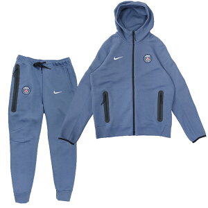 パリ・サンジェルマン 25-26 テックフリース フルジップ フーディー&ジョガーパンツ 上下セット(ブルーグレー)【NIKE/ナイキ】【サッカー TECH PACK パーカー】(HJ6432-491&HJ6450-491)【店頭受取対応