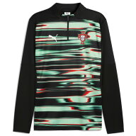 ●ポルトガル代表 2025 プレマッチ 1/4ジップトップ(ブラック×グリーン)【PUMA/プーマ】【サッカー サポ…