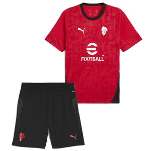 ACミラン 25-26 トレーニングシャツ 半袖&ショーツ 上下セット(レッド×ブラック)【PUMA/プーマ】【サッカー ウエア プラクティス シャツ パンツ】(782356-01&782370-04)【店頭受取対応商品】