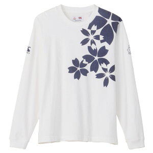 ★SALE★セール★ラグビー 日本代表 スペクテイター Tシャツ 長袖 SAKURA(ホワイト)【canterbury/カンタベリー】【ラグビーW杯 ウェア】(RA43780-10)【店頭受取対応商品】
