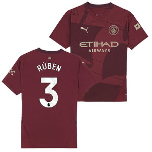●マンチェスターシティ 24-25 サード 半袖 ユニフォーム No.3 ルベン・ディアス【PUMA/プーマ】【サッカー ウエア レプリカユニフォーム】(775201-03/3R_WH)【店頭受取対応商品】
