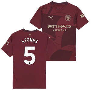 ●マンチェスターシティ 24-25 サード 半袖 ユニフォーム No.5 ストーンズ【PUMA/プーマ】【サッカー ウエア レプリカユニフォーム】(775201-03/5S_WH)【店頭受取対応商品】