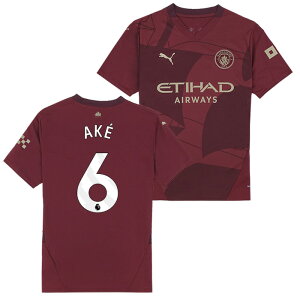 ●マンチェスターシティ 24-25 サード 半袖 ユニフォーム No.6 アケ【PUMA/プーマ】【サッカー ウエア レプリカユニフォーム】(775201-03/6A_WH)【店頭受取対応商品】