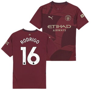 ●マンチェスターシティ 24-25 サード 半袖 ユニフォーム No.16 ロドリ【PUMA/プーマ】【サッカー ウエア レプリカユニフォーム】(775201-03/16R_WH)【店頭受取対応商品】