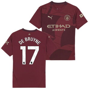 ●マンチェスターシティ 24-25 サード 半袖 ユニフォーム No.17 デ・ブルイネ【PUMA/プーマ】【サッカー ウエア レプリカユニフォーム】(775201-03/17D_WH)【店頭受取対応商品】