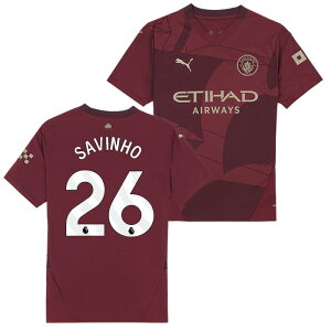 ●マンチェスターシティ 24-25 サード 半袖 ユニフォーム No.26 サヴィーニョ【PUMA/プーマ】【サッカー ウエア レプリカユニフォーム サビーニョ】(775201-03/26S_WH)【店頭受取対応商品】