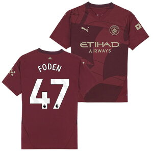 ●マンチェスターシティ 24-25 サード 半袖 ユニフォーム No.47 フォーデン【PUMA/プーマ】【サッカー ウエア レプリカユニフォーム】(775201-03/47F_WH)【店頭受取対応商品】