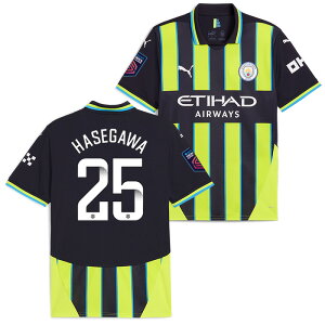 ●★SALE★セール★マンチェスターシティ 24-25 アウェイ 半袖 ユニフォーム No.25 長谷川 唯+WSLパッチ付き【PUMA/プーマ】【サッカー ウエア レプリカユニフォーム】(775086-02/25H_WH-P)【店頭受取対