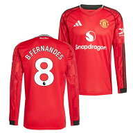 ●マンチェスターユナイテッド 25-26 ホーム 長袖 ユニフォーム No.8 ブルーノ・フェルナンデス【adidas/…