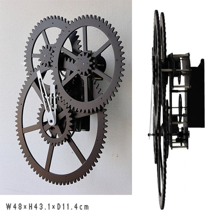 楽天市場】KIKKERLAND TRIPLE GEAR WALL CLOCK トリプルギアウォール 