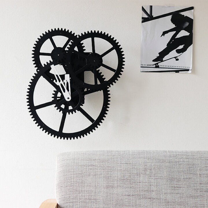 楽天市場】KIKKERLAND TRIPLE GEAR WALL CLOCK トリプルギアウォール 