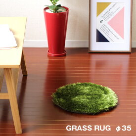 【ポイント10倍】GRASS RUG グラスラグ ラウンド 35【円形ラグ カーペット 床暖房 ホットカーペット対応】