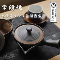 天一 常滑焼セラメッシュ急須浅型【ティーポット きゅうす お茶ポット とこなめ焼 茶こし 茶器】