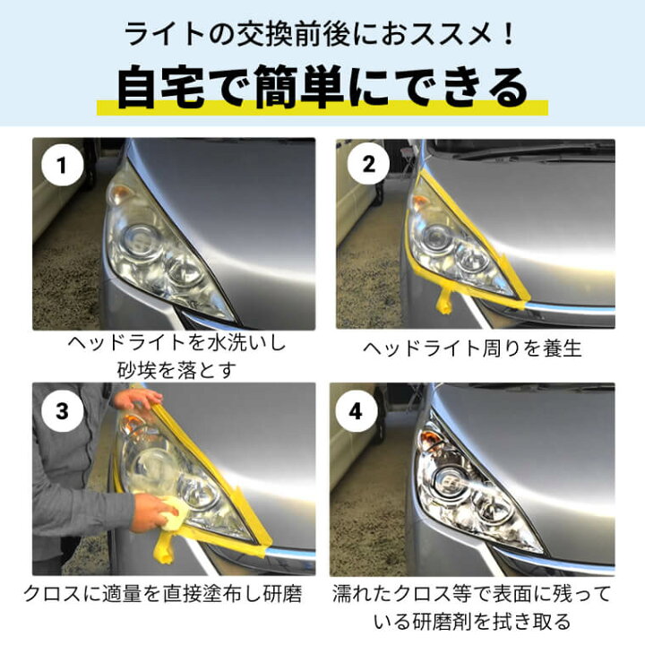 楽天市場 10 オフクーポン配布中 ヘッドライト 黄ばみ 除去 くすみ 研磨剤 コンパウンド 黄ばみ除去 取り ヘッドライトクリーナー洗車用品 洗車 簡単 プロ仕様 メンテナンス Fcl ヘッドライト用 研磨剤 コンパウンド 黄ばみ取り 50ml 5回分 カー用品 エフシーエル