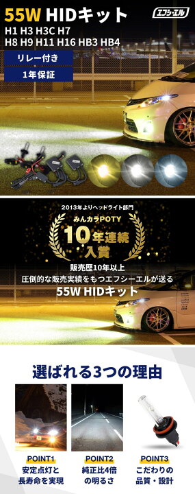 楽天市場】【10%OFFクーポン有】 hidキット 55w h7 ヘッドライト 