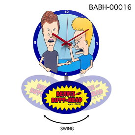 スウィングクロック（ウォールクロック）ビーバス＆バッドヘッド【時計 キャラクター】