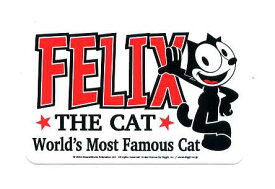 FELIX THE CATステッカー四角（白）【キャラクター　シール】