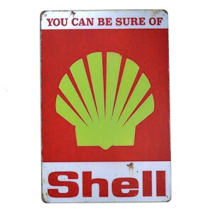 アンティーク風メタルサインボード SHELL【看板 アメリカン雑貨 ガレージ 店舗】