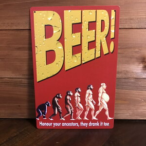 アンティーク風メタルサインボード BEER!【ビール 看板 アメリカン雑貨 ガレージ 店舗】