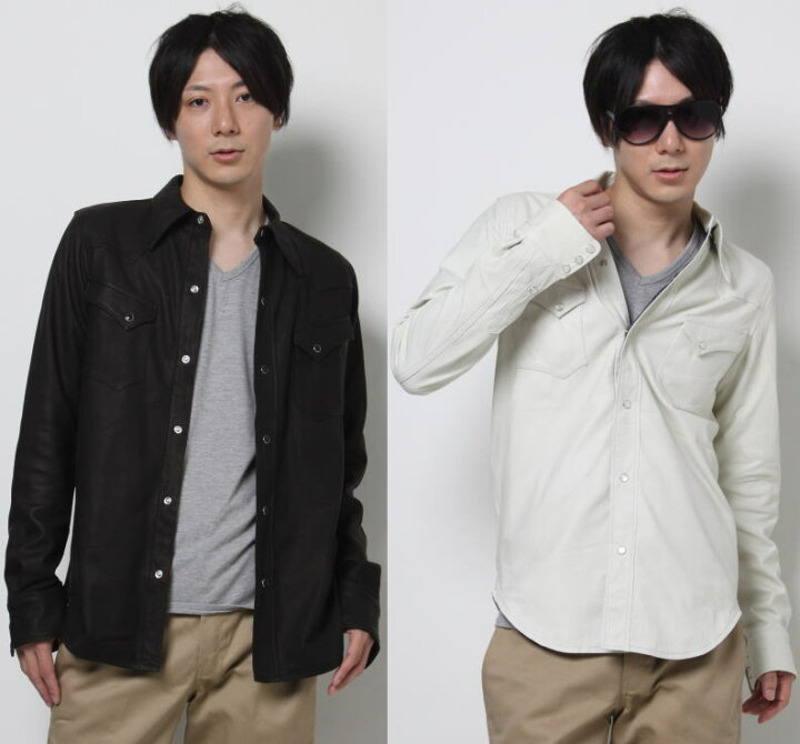 楽天市場】革ジャン メンズ 皮ジャン ディアースキン ウエスタン  