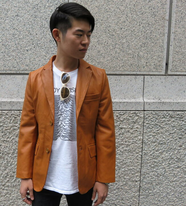 楽天市場】革ジャン 本革 ラムレザー テーラードジャケット メンズ  