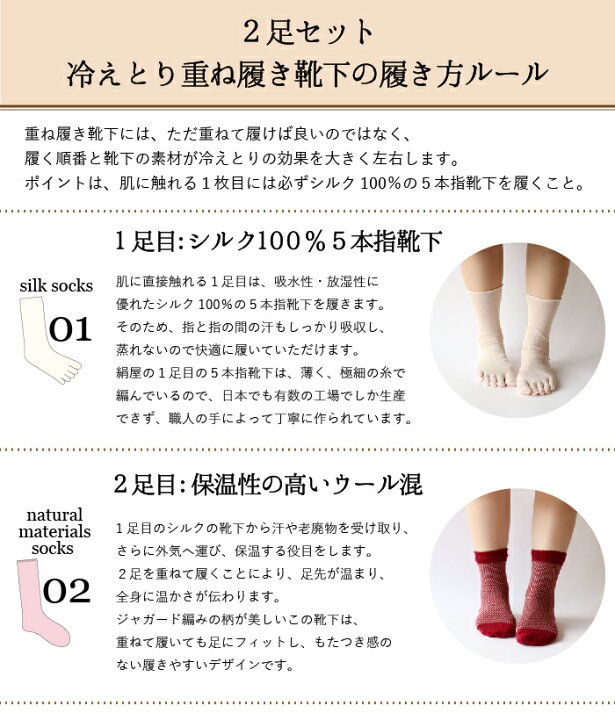 楽天市場 靴下 重ね履き 2足セット ウール混 ジャガード編み レディース 女性用 くつした ソックス 温活 冷え取り 絹屋 日本製 ギフト プレゼント 母の日 ｄａｉｇｏ ダイゴ