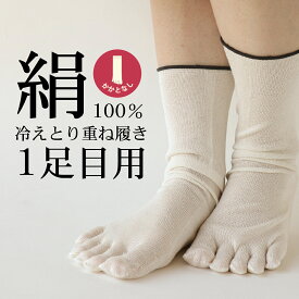 【6/1限定！P5倍】冷えとり 靴下 1足目 レディース 女性用 シルク 5本指靴下 冷え取り くつした 日本製 ギフト