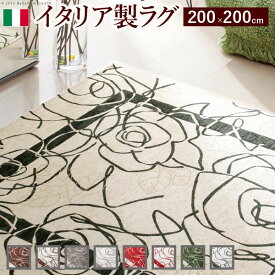 【マラソン最大1000円オフクーポン/最大P47倍】イタリア製ゴブラン織ラグ Camelia〔カメリア〕200×200cm ラグ ラグカーペット 正方形【mb】