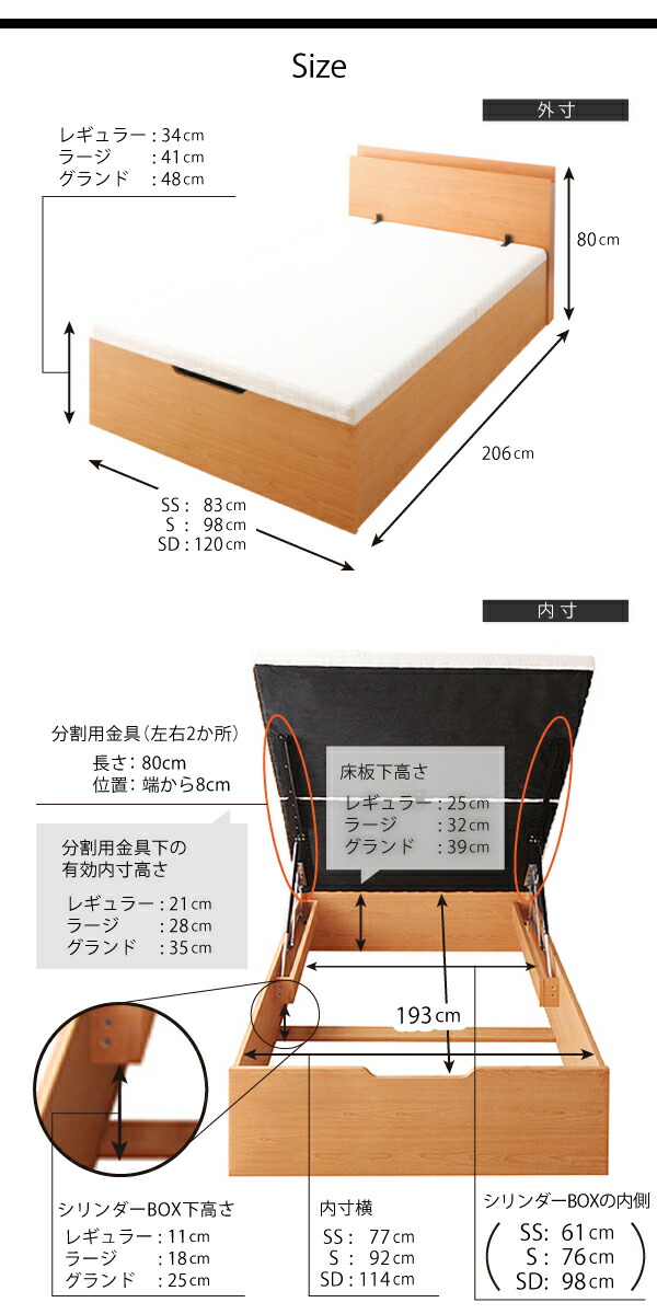 楽天市場】ベッド ベット 収納付きベッド 収納 収納付 跳ね上げベッド