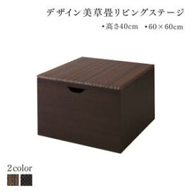 【お買い物マラソン/最大1000円オフクーポン】リビング収納 チェスト キャビネット タンス テレビ台 国産 収納付きデザイン美草畳リビングステージ 畳ボックス収納 60×60cm ハイタイプ【ts】