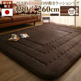 【本日最終/最大1000円オフクーポン】ラグ 厚み40mmのふっくら厚敷きクッションラグ 190×260cm【ts】