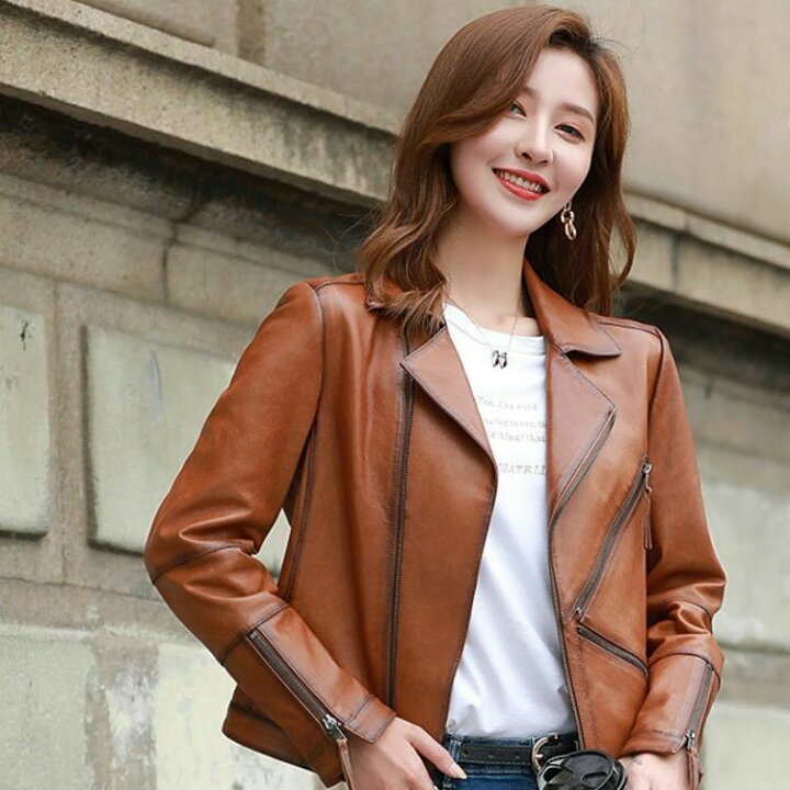 楽天市場】レザージャケット レディース ライダース 本革 革 ジャン  