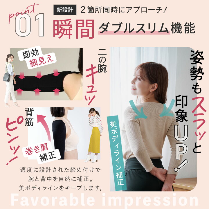 楽天市場】【単品・2枚セット・3枚セット】スリムフェザー 二の腕
